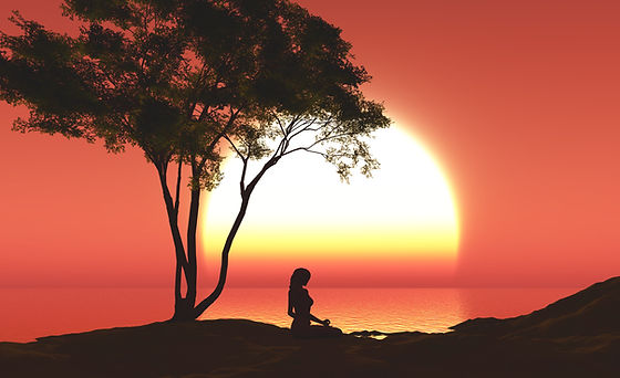 3d-sunset-landscape-with-female-yoga-pose-tree