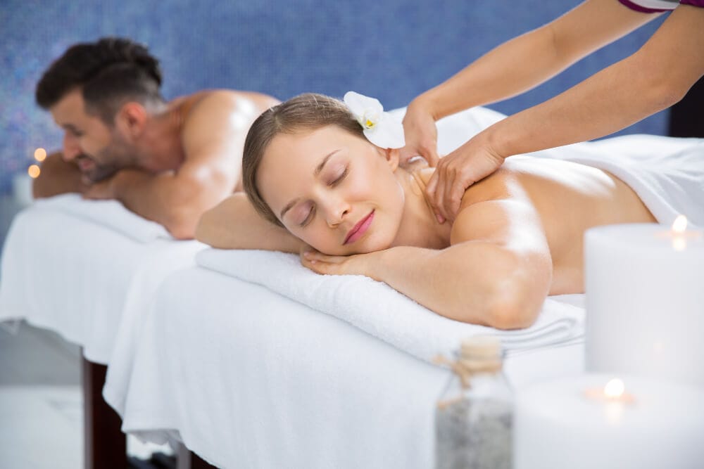 Woman receiving a massage on the back