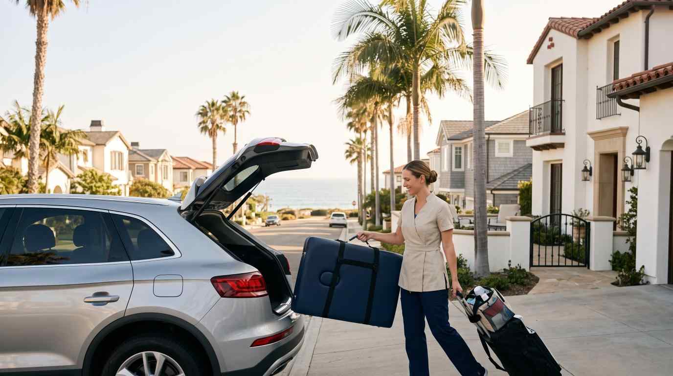 mobile-massage-therapist-unloading-portable-table-car